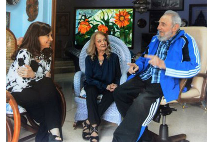 Encuentro entre Cristina Fernández y el líder cubano Fidel Castro