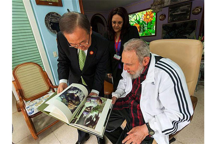 Fidel sostiene encuentros con Ban Ki-moon y Kenny Anthony
