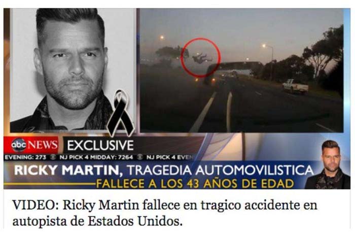 El cantante Ricky Martin desmiente su muerte "desde el cielo"