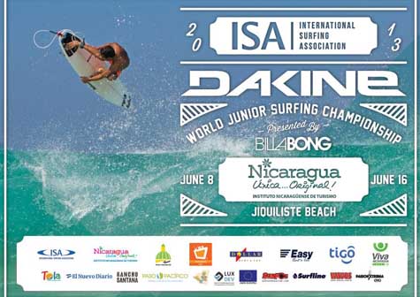 Nicaragua será anfitrión del Dakine ISA World Junior Surfing Championship 2013