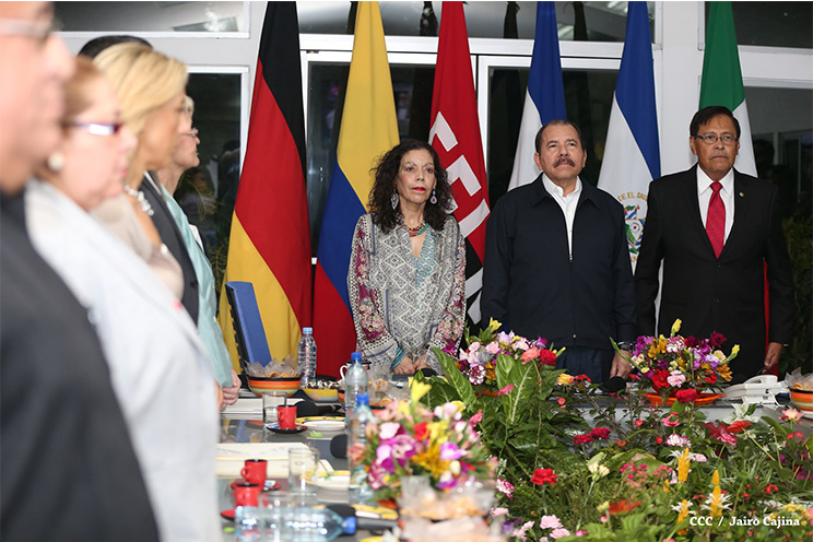 Daniel y Rosario reciben cartas credenciales de nuevos embajadores de Colombia, El Salvador, Italia y Alemania