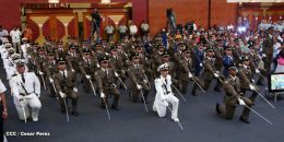 Daniel y Rosario presiden graduación de cadetes del Ejército de Nicaragua