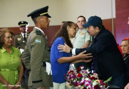 Daniel y Rosario presiden graduación de cadetes del Ejército de Nicaragua