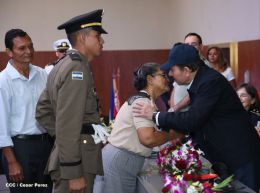 Daniel y Rosario presiden graduación de cadetes del Ejército de Nicaragua