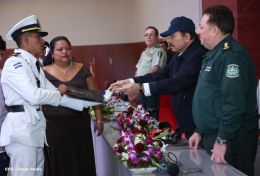 Daniel y Rosario presiden graduación de cadetes del Ejército de Nicaragua