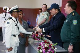 Daniel y Rosario presiden graduación de cadetes del Ejército de Nicaragua