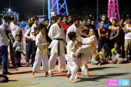 Familias disfrutan de karaoke y exhibición de artes marciales en el Paseo de los Estudiantes