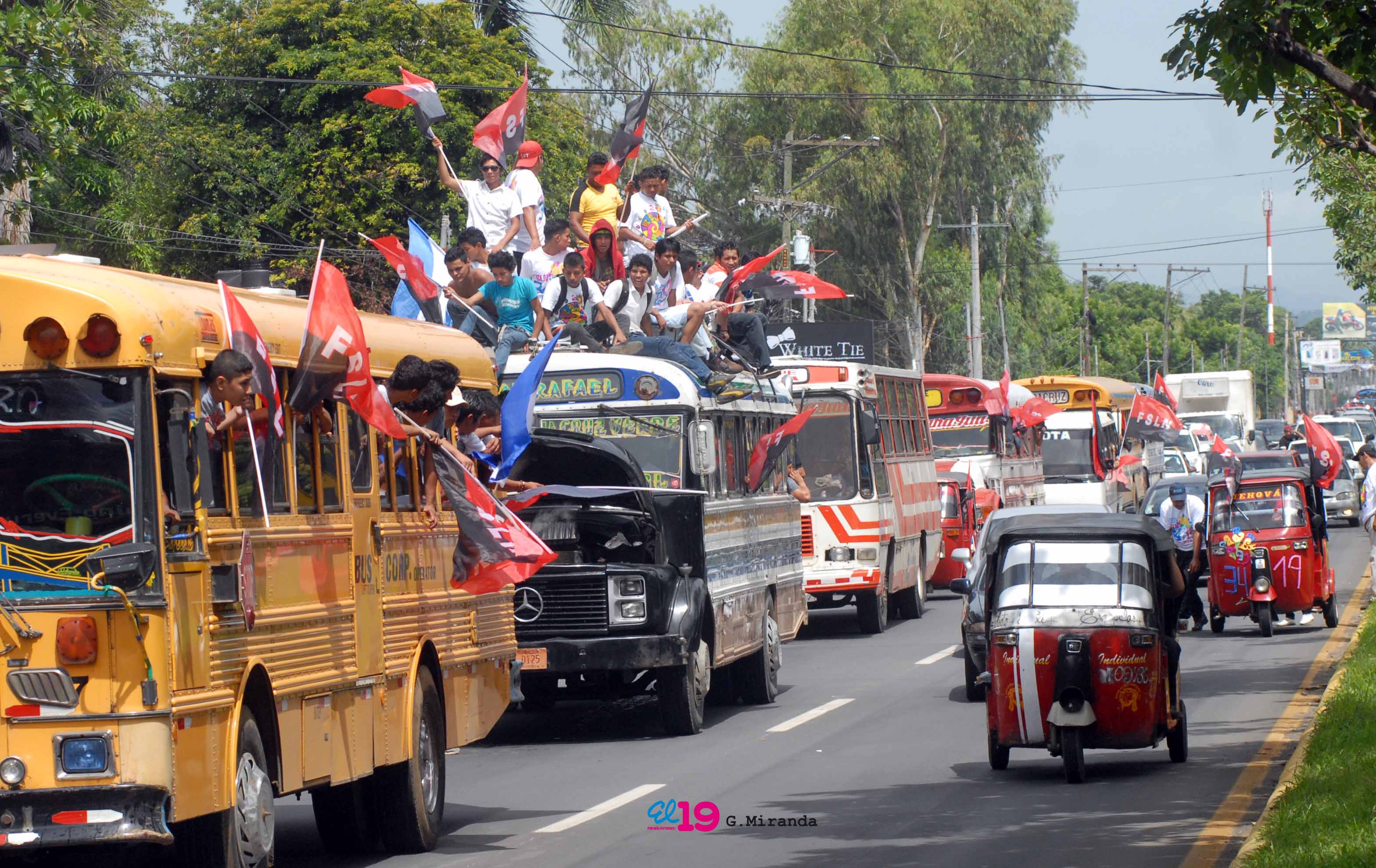 Caravanas llegan a Managua para el 34/19!