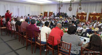 Daniel y Rosario sostienen encuentro con líderes sindicales nicaragüenses en saludo al Día Internacional de los Trabajadores