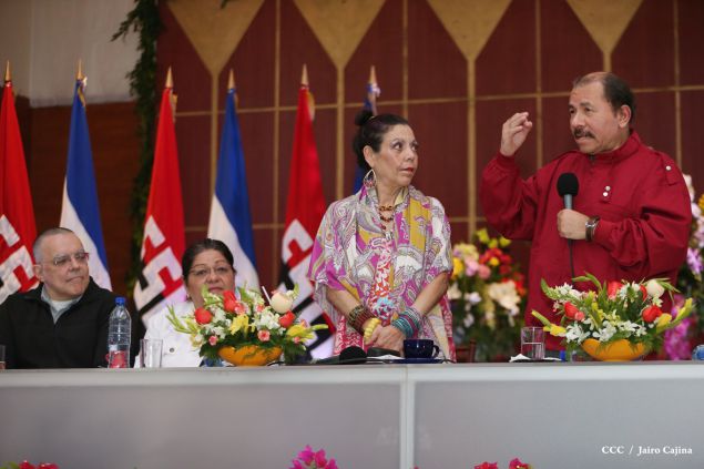 Daniel y Rosario sostienen encuentro con líderes sindicales nicaragüenses en saludo al Día Internacional de los Trabajadores
