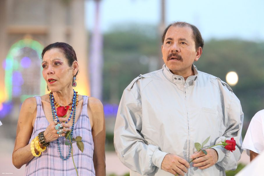 Daniel y Rosario rinden homenaje al Comandante de la Revolución, Tomás Borge Martínez