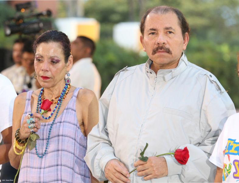 Daniel y Rosario rinden homenaje al Comandante de la Revolución, Tomás Borge Martínez