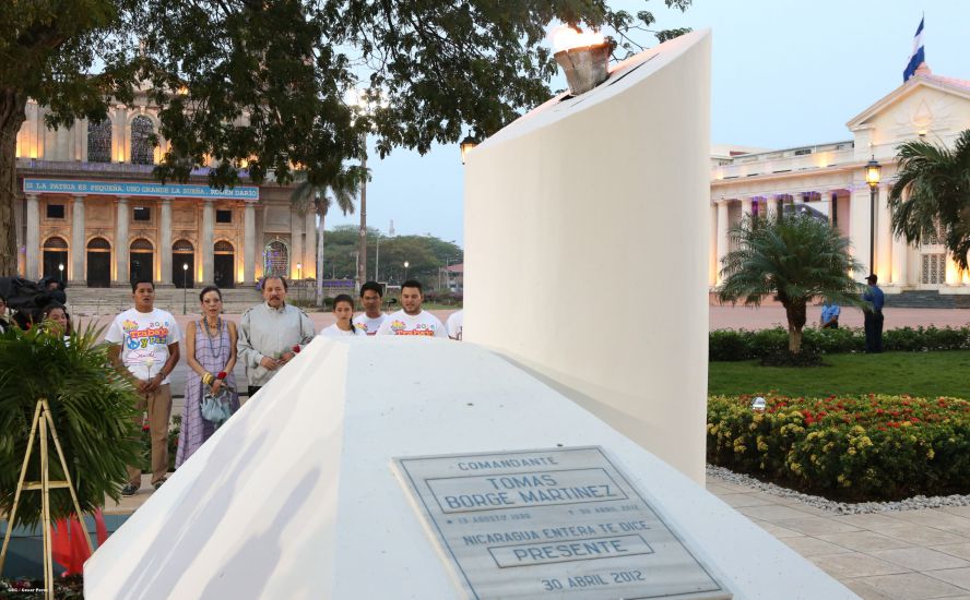 Daniel y Rosario rinden homenaje al Comandante de la Revolución, Tomás Borge Martínez