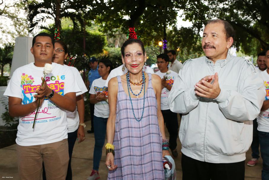 Daniel y Rosario rinden homenaje al Comandante de la Revolución, Tomás Borge Martínez
