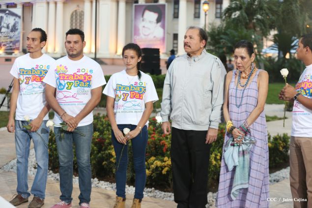 Daniel y Rosario rinden homenaje al Comandante de la Revolución, Tomás Borge Martínez