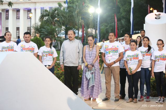 Daniel y Rosario rinden homenaje al Comandante de la Revolución, Tomás Borge Martínez