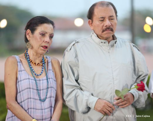 Daniel y Rosario rinden homenaje al Comandante de la Revolución, Tomás Borge Martínez