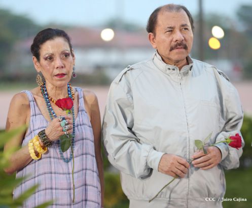Daniel y Rosario rinden homenaje al Comandante de la Revolución, Tomás Borge Martínez