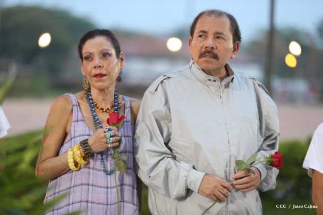 Daniel y Rosario rinden homenaje al Comandante de la Revolución, Tomás Borge Martínez