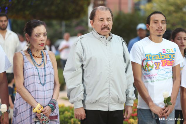 Daniel y Rosario rinden homenaje al Comandante de la Revolución, Tomás Borge Martínez