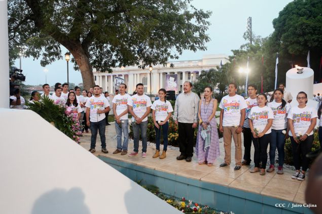 Daniel y Rosario rinden homenaje al Comandante de la Revolución, Tomás Borge Martínez