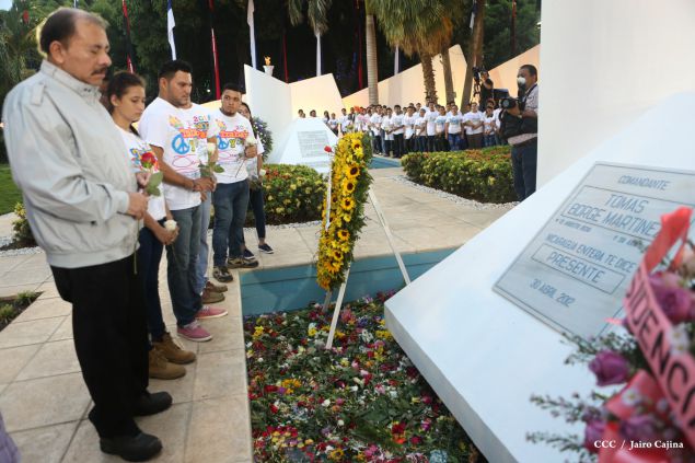 Daniel y Rosario rinden homenaje al Comandante de la Revolución, Tomás Borge Martínez