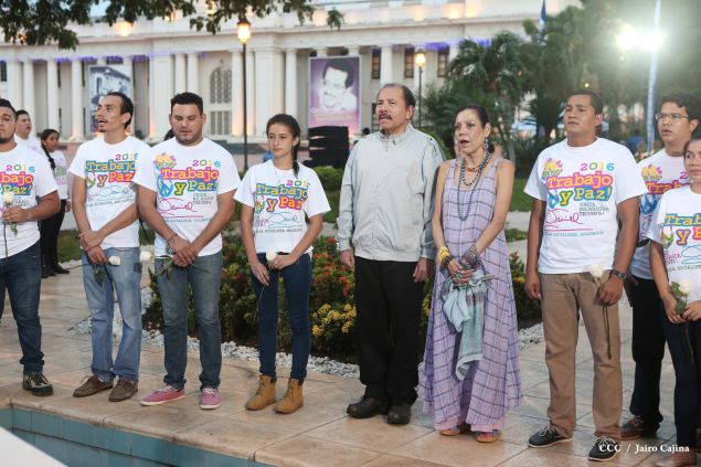 Daniel y Rosario rinden homenaje al Comandante de la Revolución, Tomás Borge Martínez