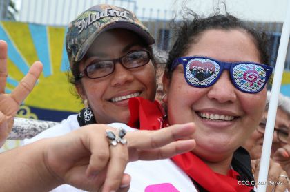 Presidente Daniel y Compañera Rosario en 37 Aniversario del Repliegue a Masaya