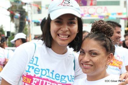 Presidente Daniel y Compañera Rosario en 37 Aniversario del Repliegue a Masaya