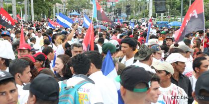 Presidente Daniel y Compañera Rosario en 37 Aniversario del Repliegue a Masaya