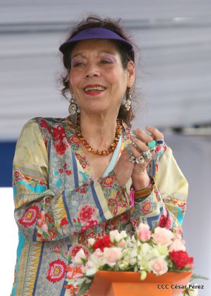 Presidente Daniel y Compañera Rosario en 37 Aniversario del Repliegue a Masaya