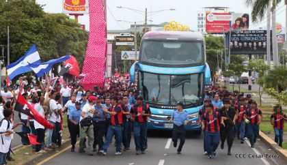 Presidente Daniel y Compañera Rosario en 37 Aniversario del Repliegue a Masaya