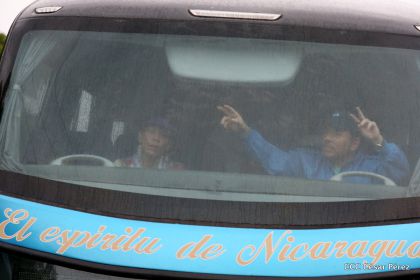 Presidente Daniel y Compañera Rosario en 37 Aniversario del Repliegue a Masaya