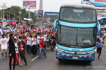 Presidente Daniel y Compañera Rosario en 37 Aniversario del Repliegue a Masaya