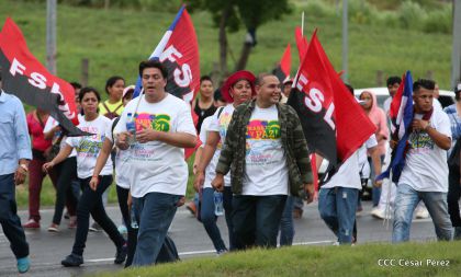 Presidente Daniel y Compañera Rosario en 37 Aniversario del Repliegue a Masaya