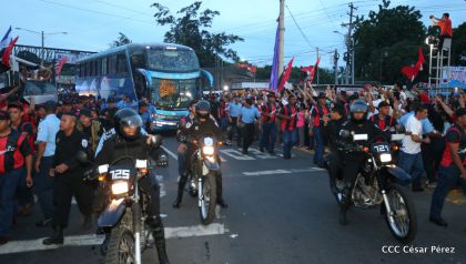 Presidente Daniel y Compañera Rosario en 37 Aniversario del Repliegue a Masaya