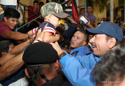 Presidente Daniel y Compañera Rosario en 37 Aniversario del Repliegue a Masaya
