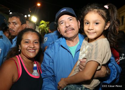 Presidente Daniel y Compañera Rosario en 37 Aniversario del Repliegue a Masaya