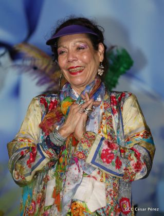 Presidente Daniel y Compañera Rosario en 37 Aniversario del Repliegue a Masaya