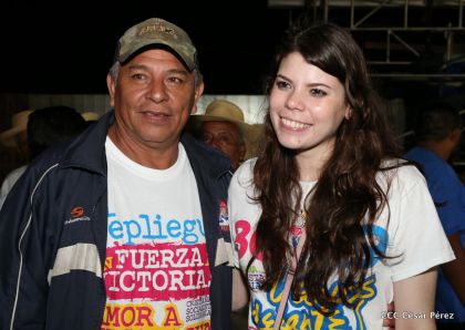 Presidente Daniel y Compañera Rosario en 37 Aniversario del Repliegue a Masaya