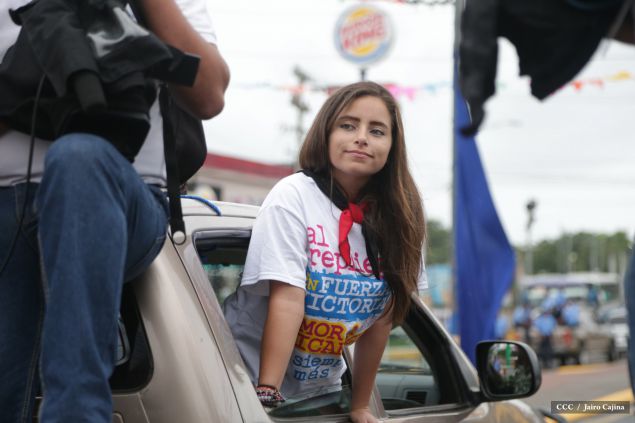 Presidente Daniel y Compañera Rosario en 37 Aniversario del Repliegue a Masaya