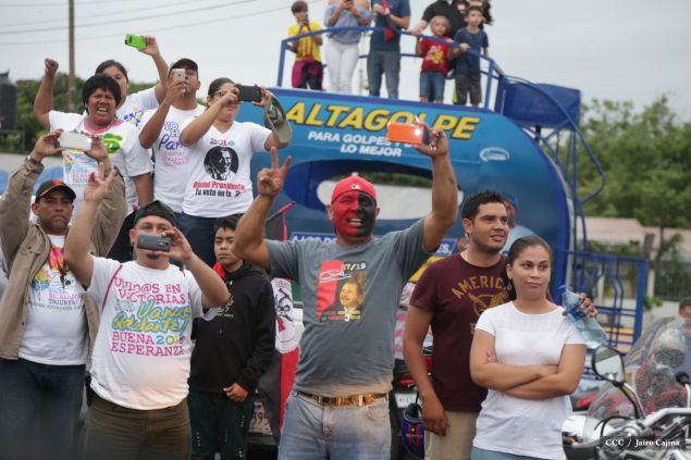 Presidente Daniel y Compañera Rosario en 37 Aniversario del Repliegue a Masaya