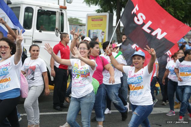 Presidente Daniel y Compañera Rosario en 37 Aniversario del Repliegue a Masaya