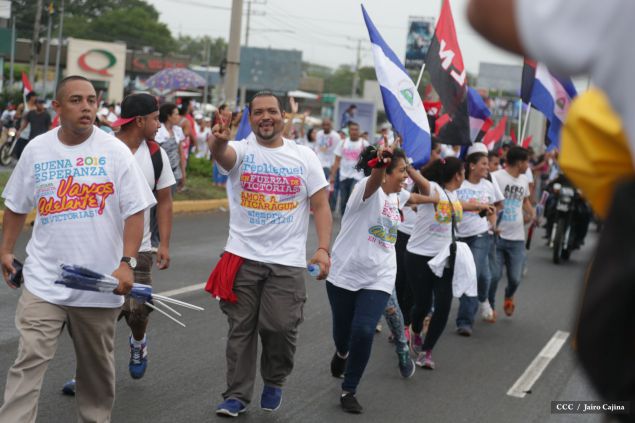 Presidente Daniel y Compañera Rosario en 37 Aniversario del Repliegue a Masaya