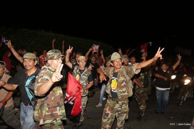 Presidente Daniel y Compañera Rosario en 37 Aniversario del Repliegue a Masaya