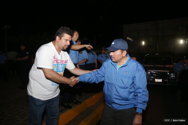 Presidente Daniel y Compañera Rosario en 37 Aniversario del Repliegue a Masaya