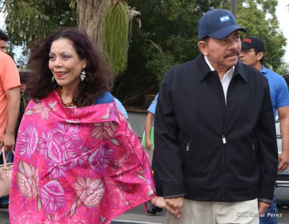 Daniel y Rosario, fórmula presidencial del Frente Sandinista y la Alianza Unida, Nicaragua Triunfa