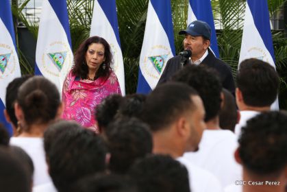 Daniel y Rosario, fórmula presidencial del Frente Sandinista y la Alianza Unida, Nicaragua Triunfa
