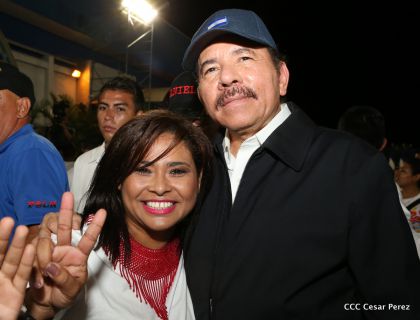 Daniel y Rosario, fórmula presidencial del Frente Sandinista y la Alianza Unida, Nicaragua Triunfa