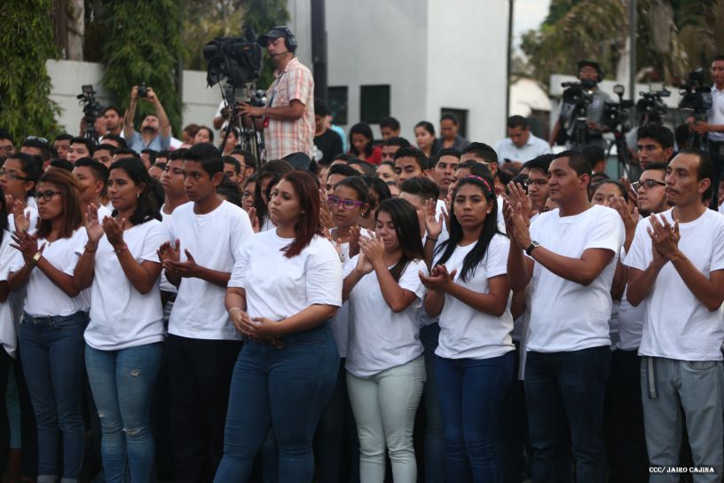 Daniel y Rosario, fórmula presidencial del Frente Sandinista y la Alianza Unida, Nicaragua Triunfa